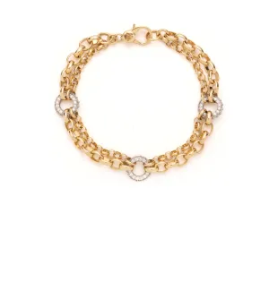 Festoon Chain Bracelet : in Yellow Gold with Diamonds