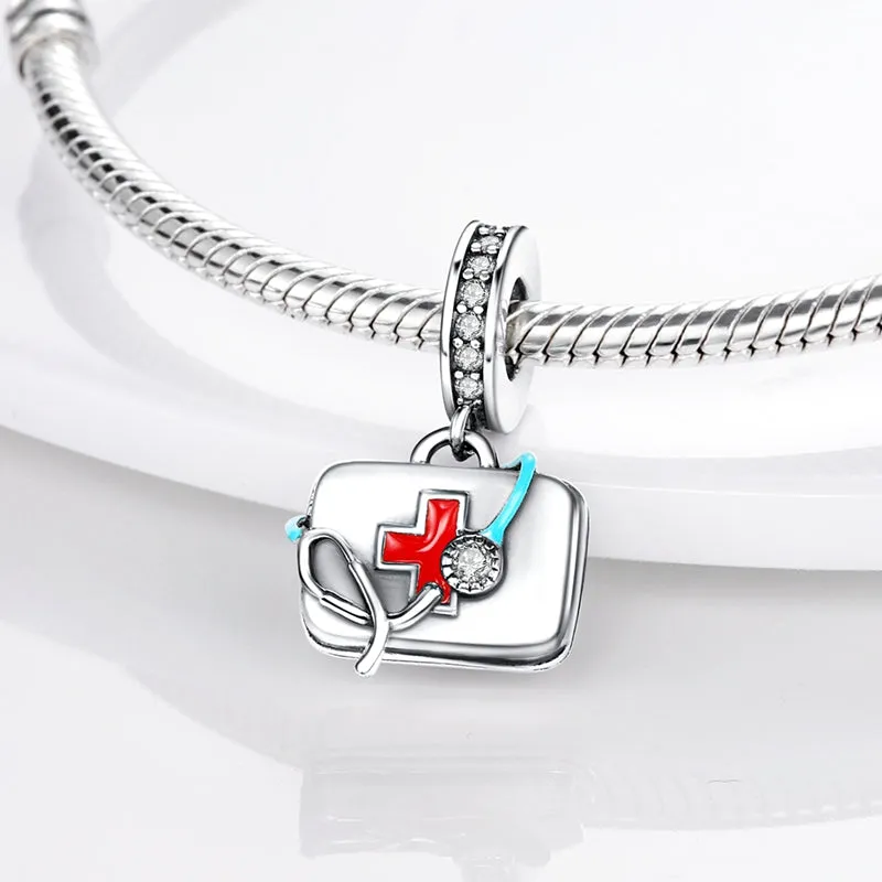 First Aid Kit Enamel Charm