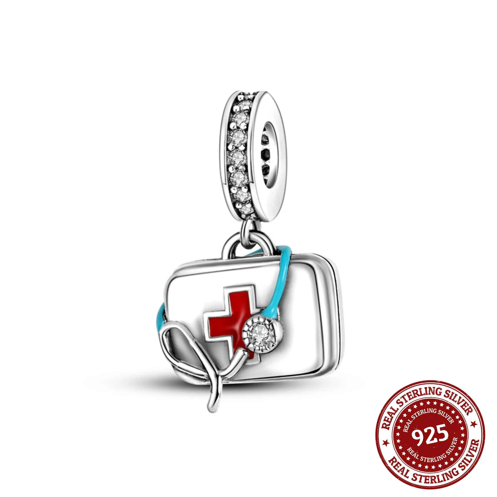 First Aid Kit Enamel Charm