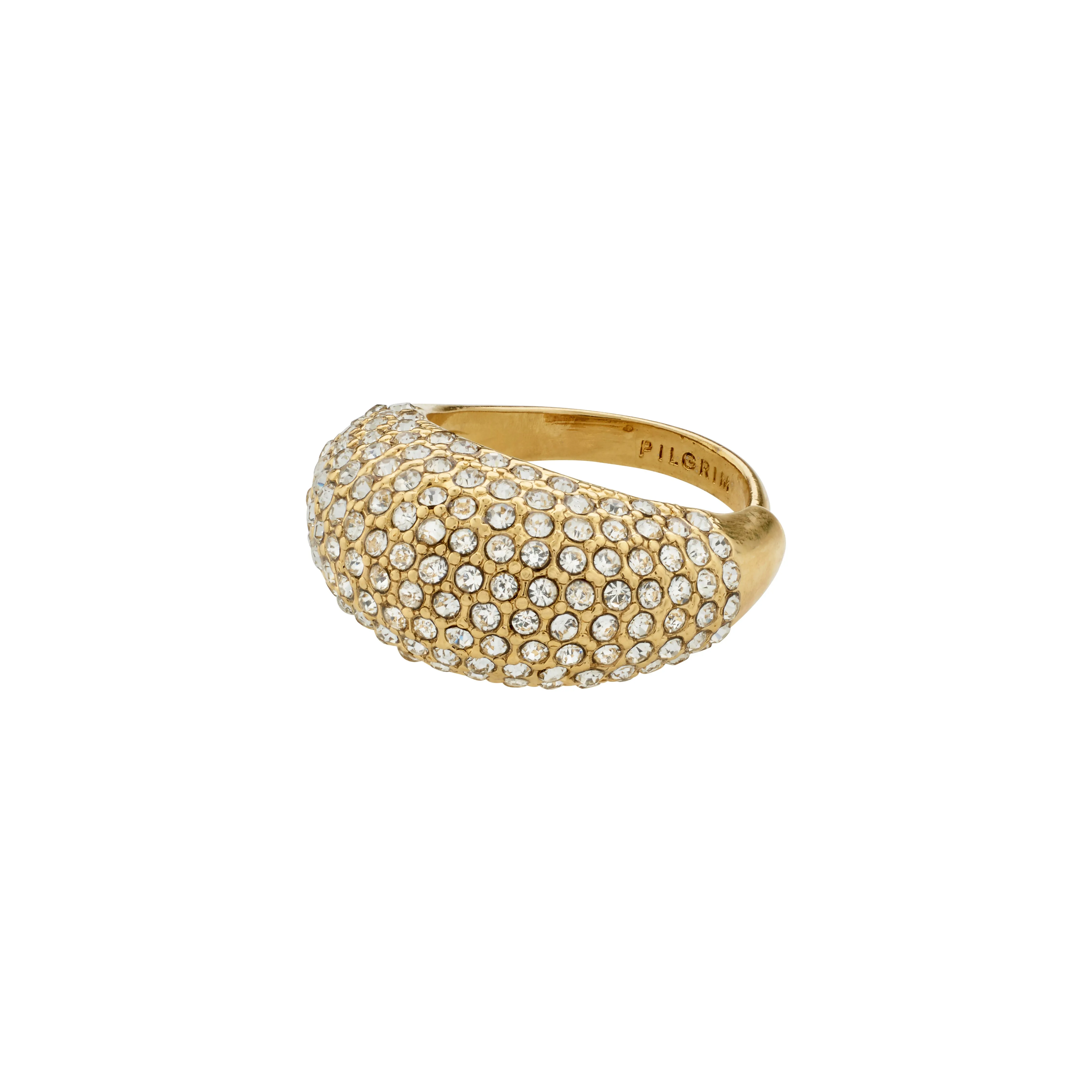 FOCUS recycled crystal ring gold-plated