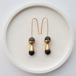 Form brass cup & cone earrings by brass   bold