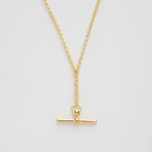 Front Fob Necklace in Gold Vermeil