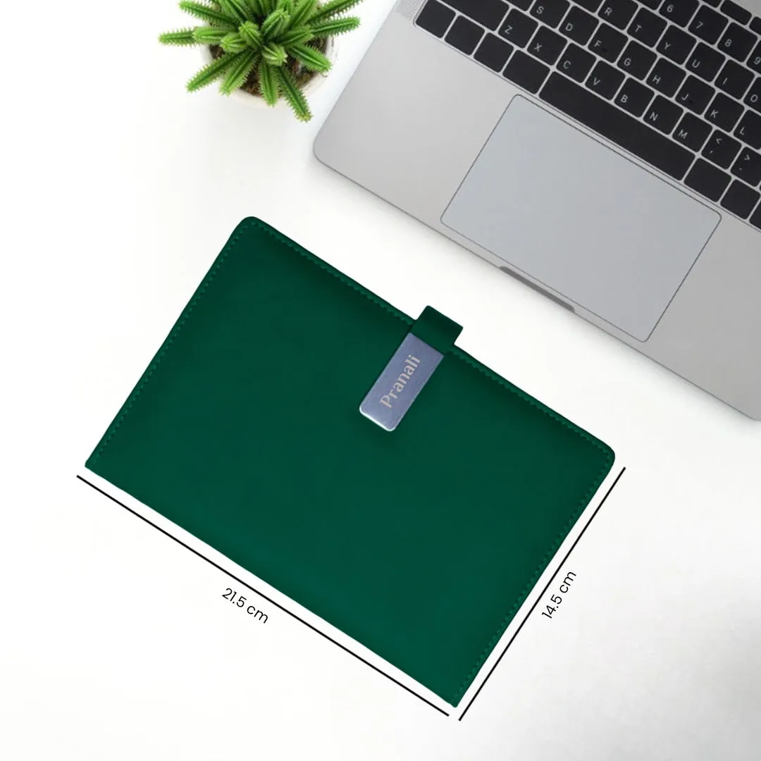 Giftana 3 In 1 Notebook Diary Pen, Tumbler 510Ml, Personalized Gift With Name - Green