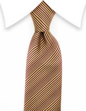 Gold & Maroon Pinstriped Tie