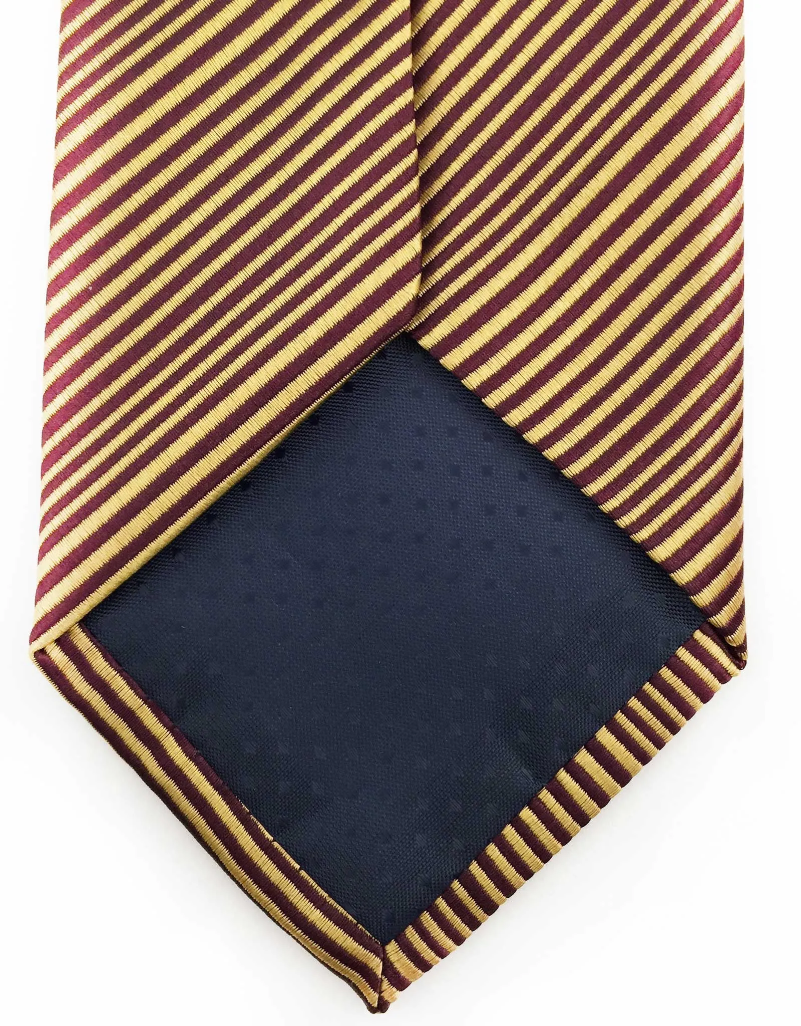 Gold & Maroon Pinstriped Tie