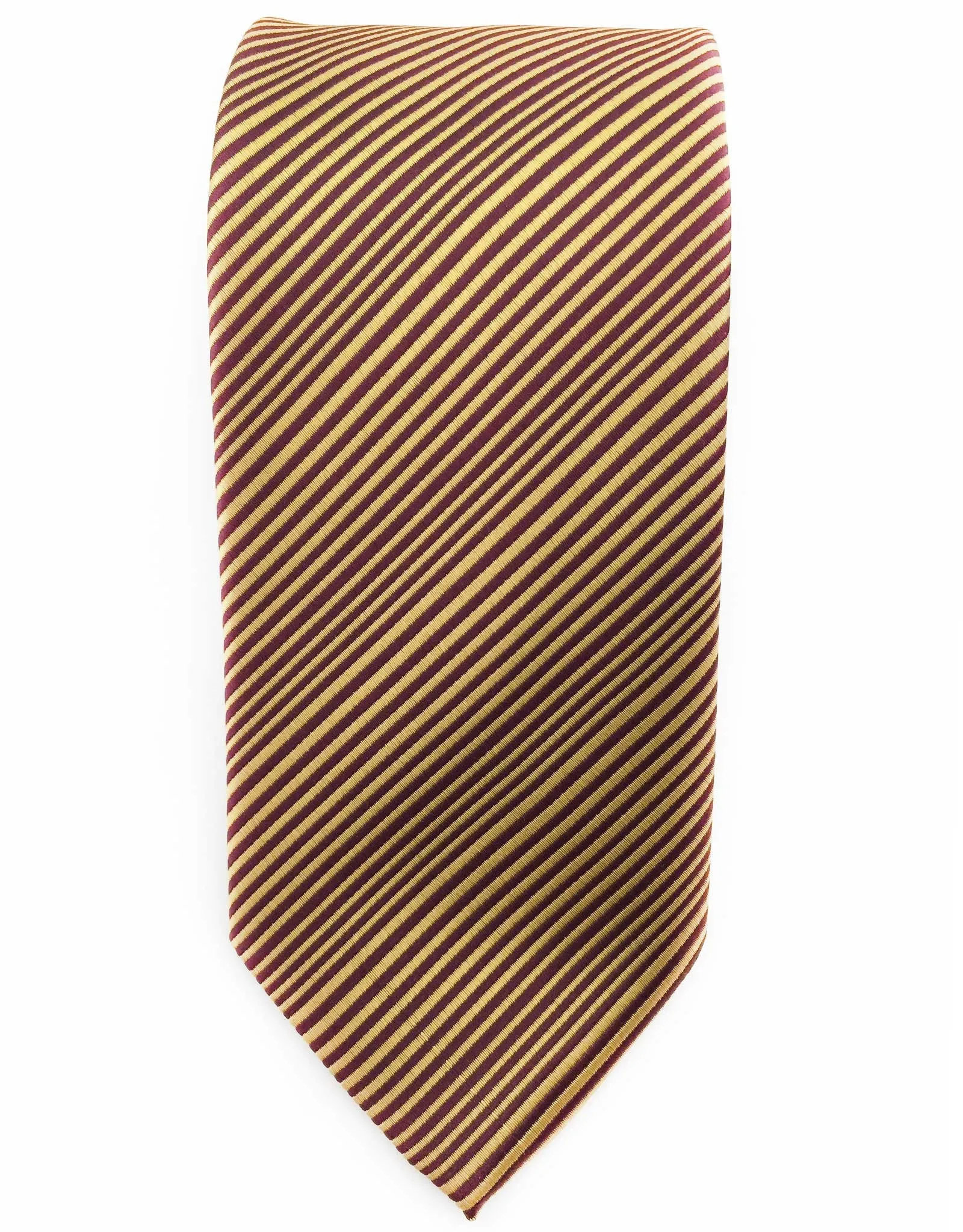 Gold & Maroon Pinstriped Tie