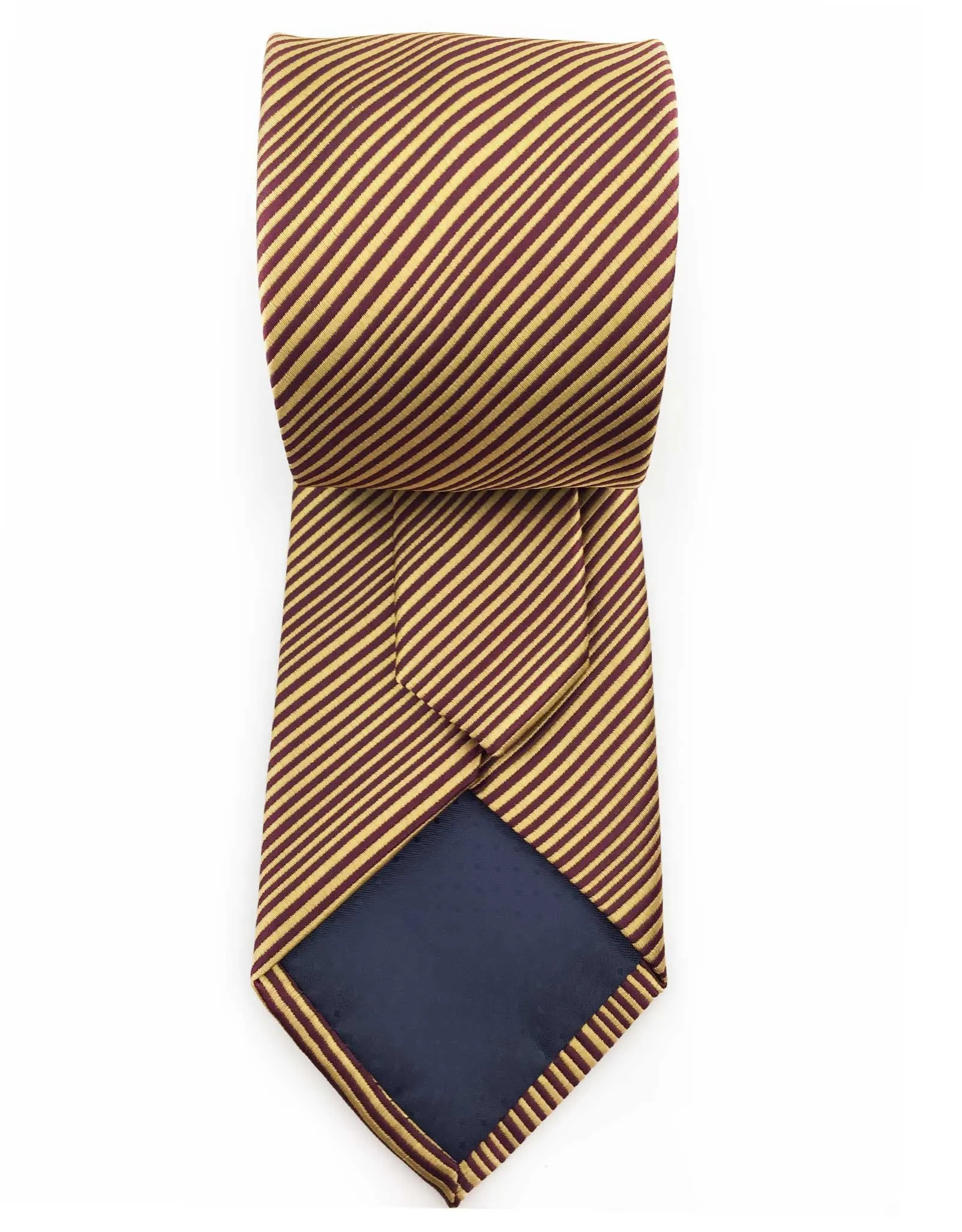 Gold & Maroon Pinstriped Tie