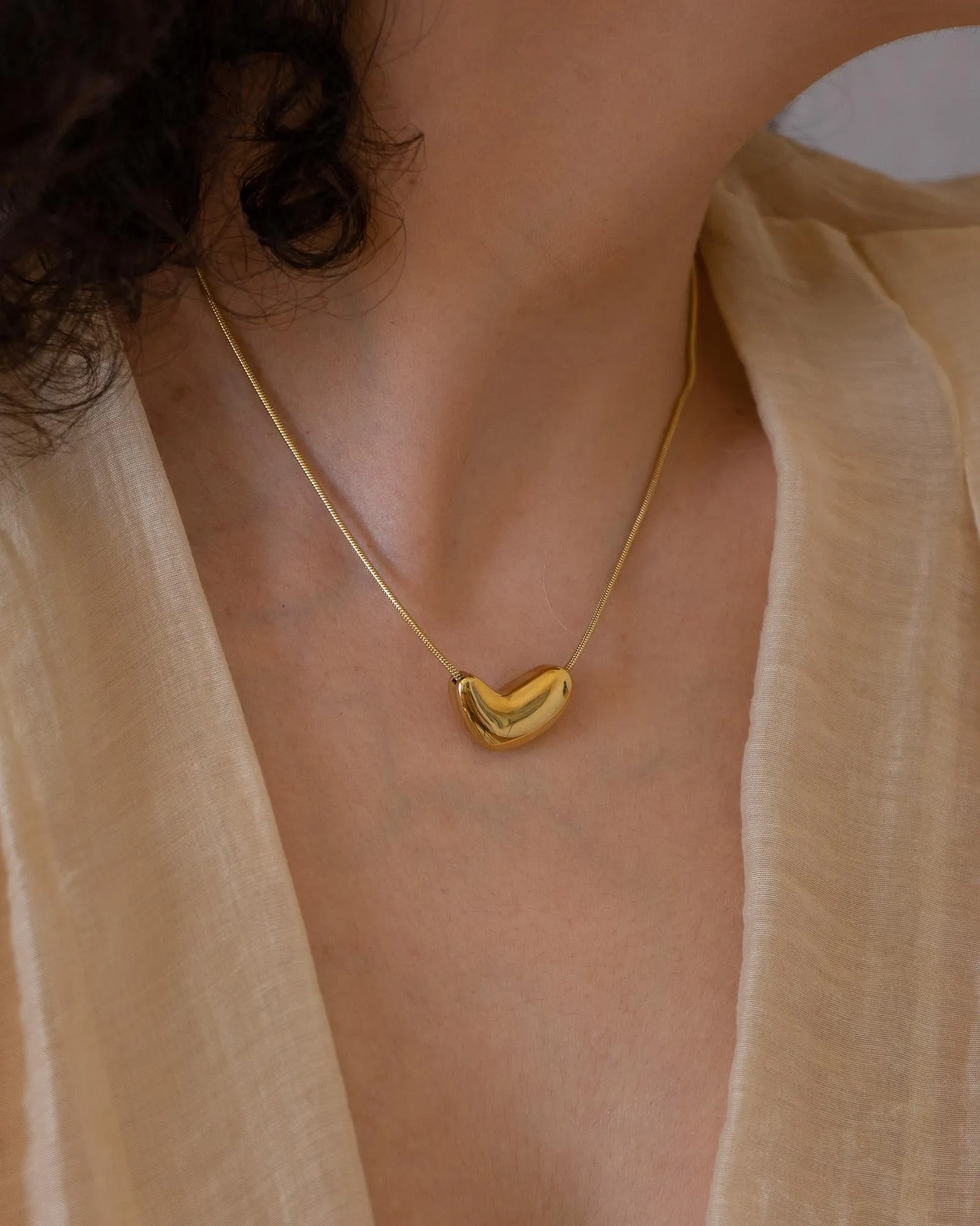 Gold Bold Heart Necklace