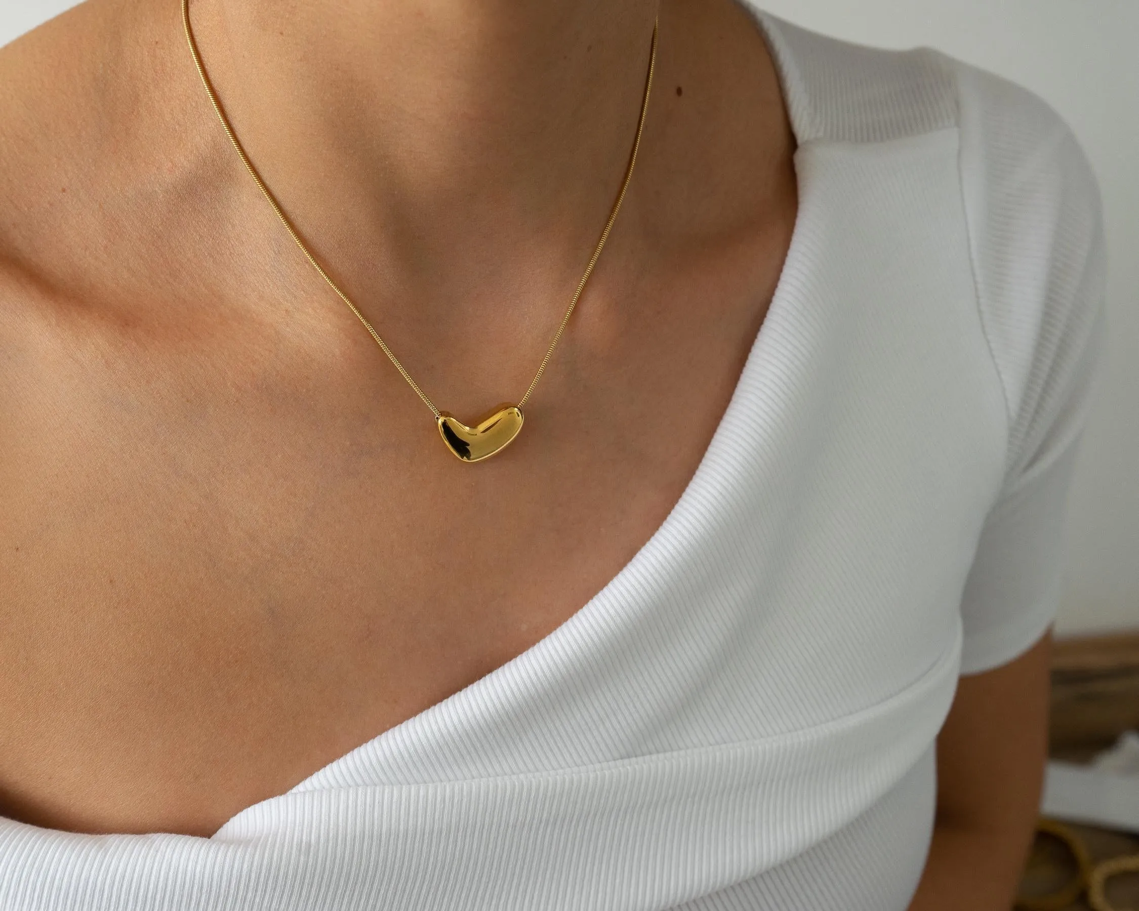 Gold Bold Heart Necklace