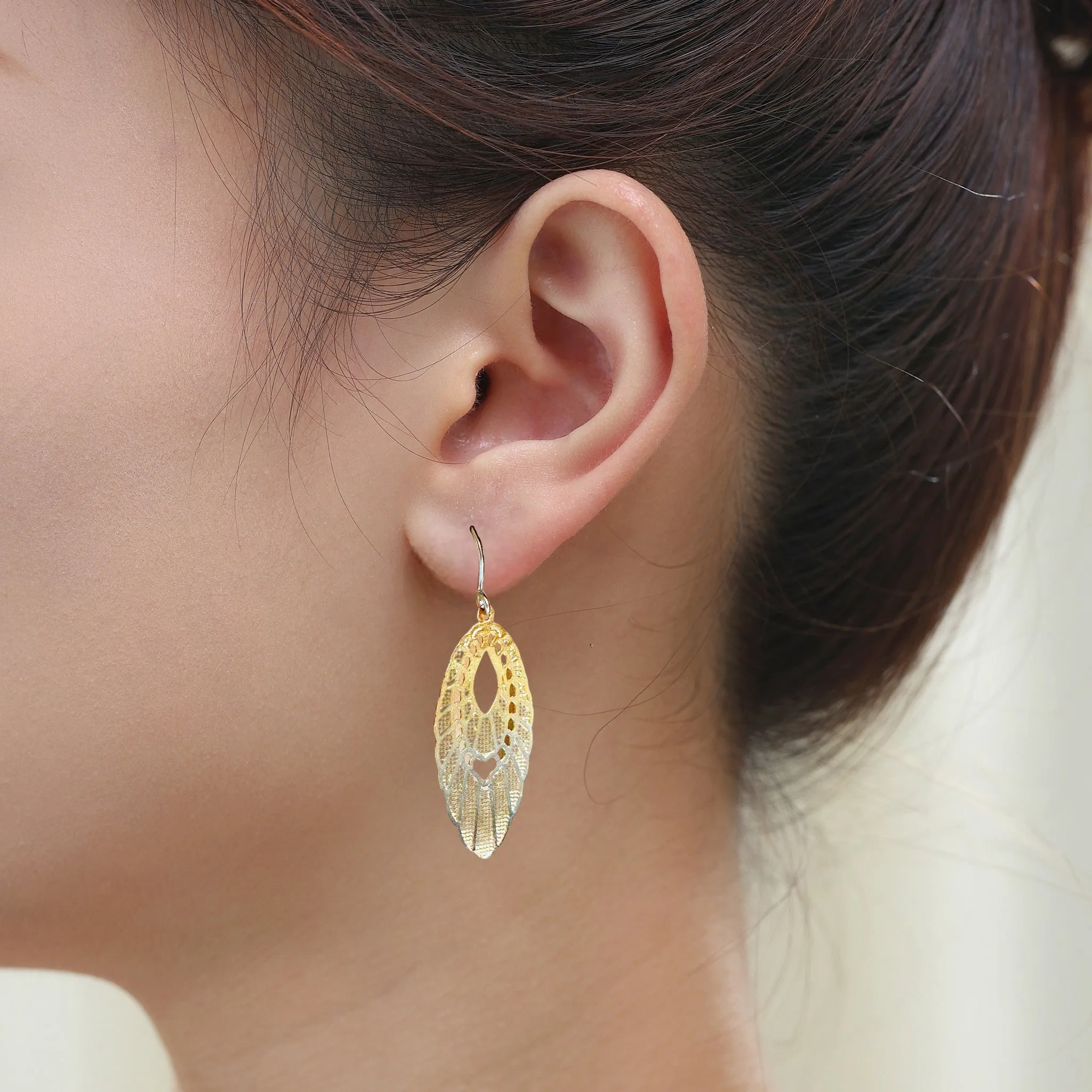 Gold Pendant Earrings