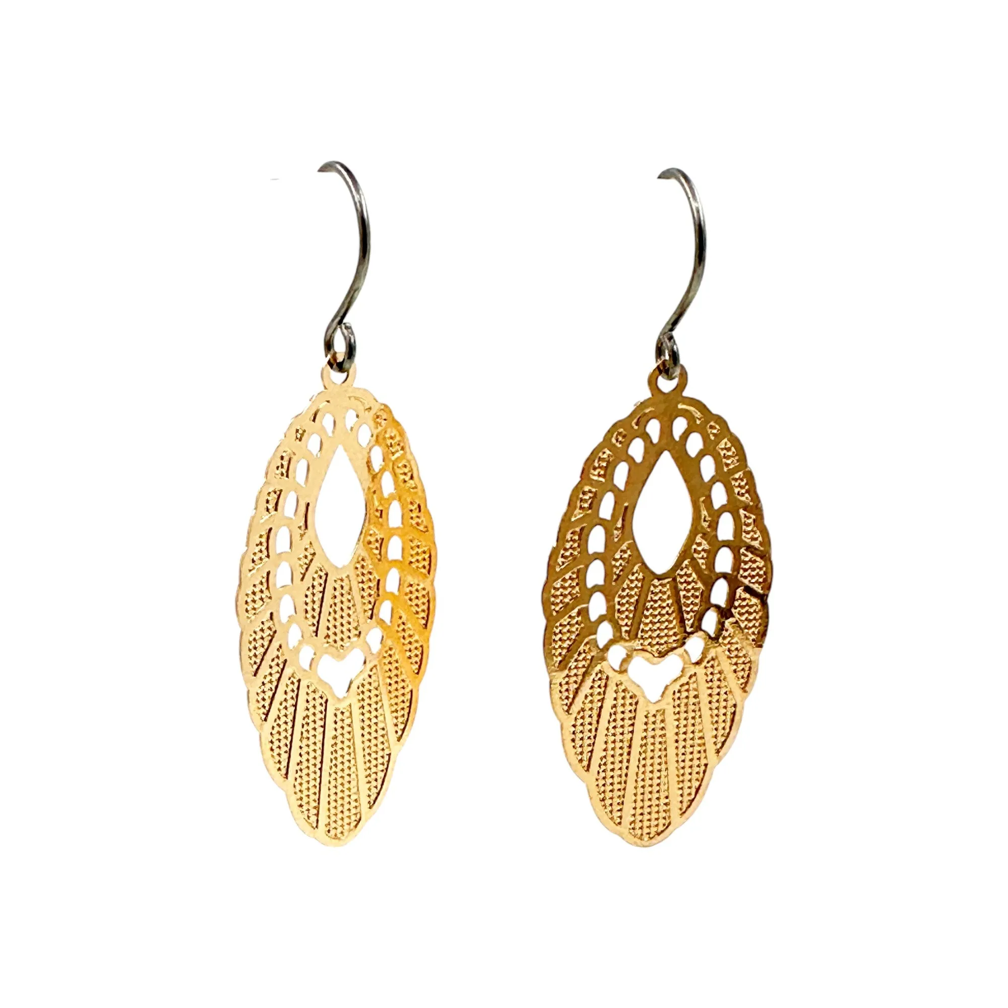 Gold Pendant Earrings