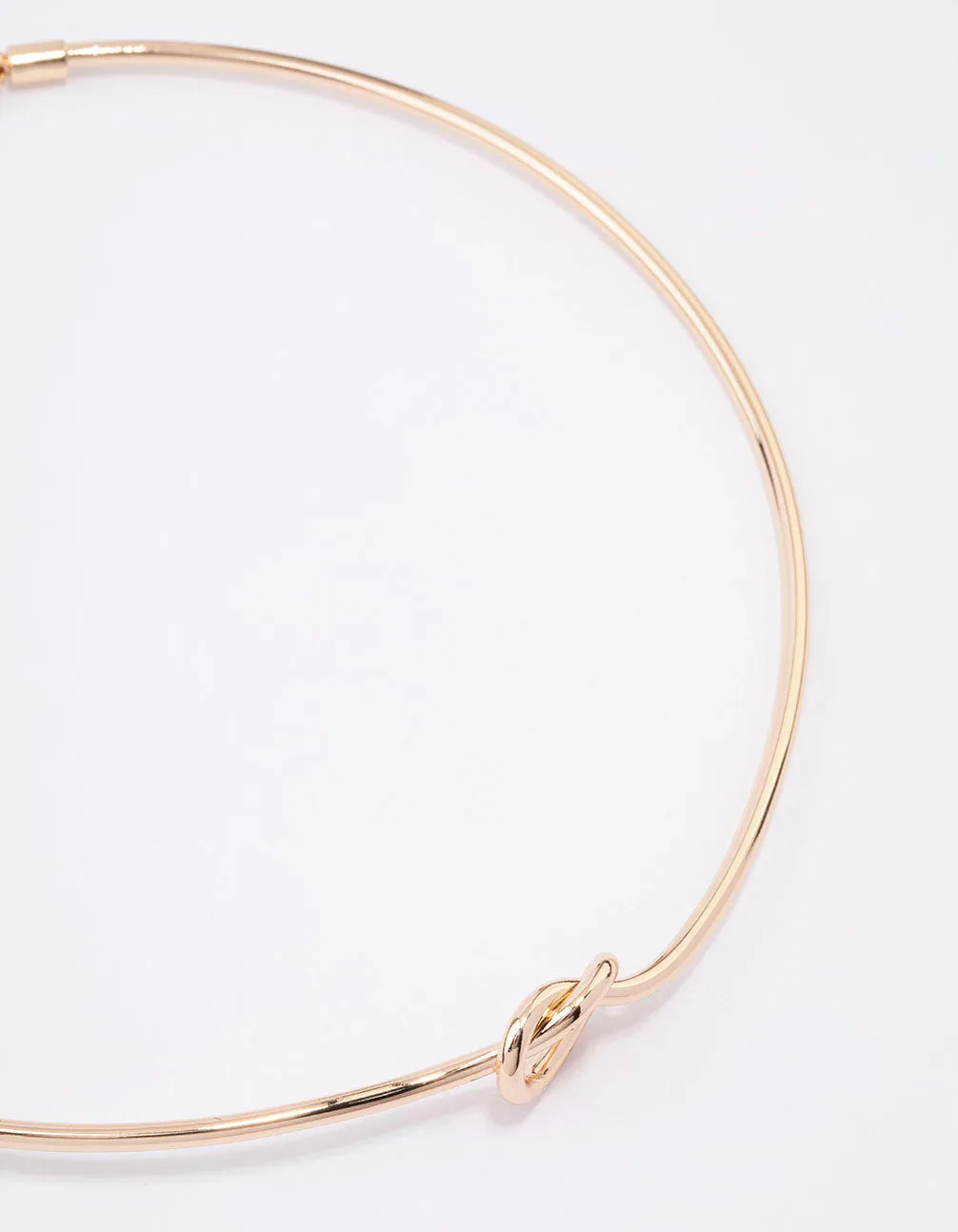 Gold Simple Knotted Choker Necklace