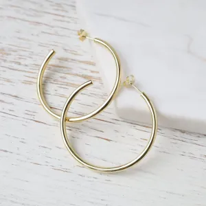 Gold Vermeil 40mm Tube Hoop