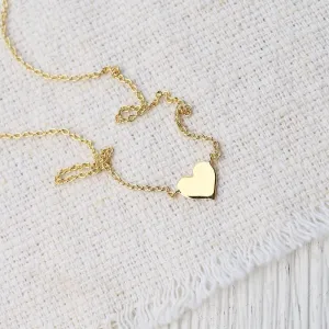 Gold Vermeil Flat Heart Necklace