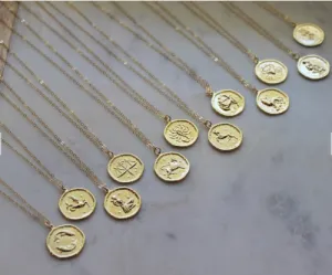 Gold Zodiac Necklace - Capricorn