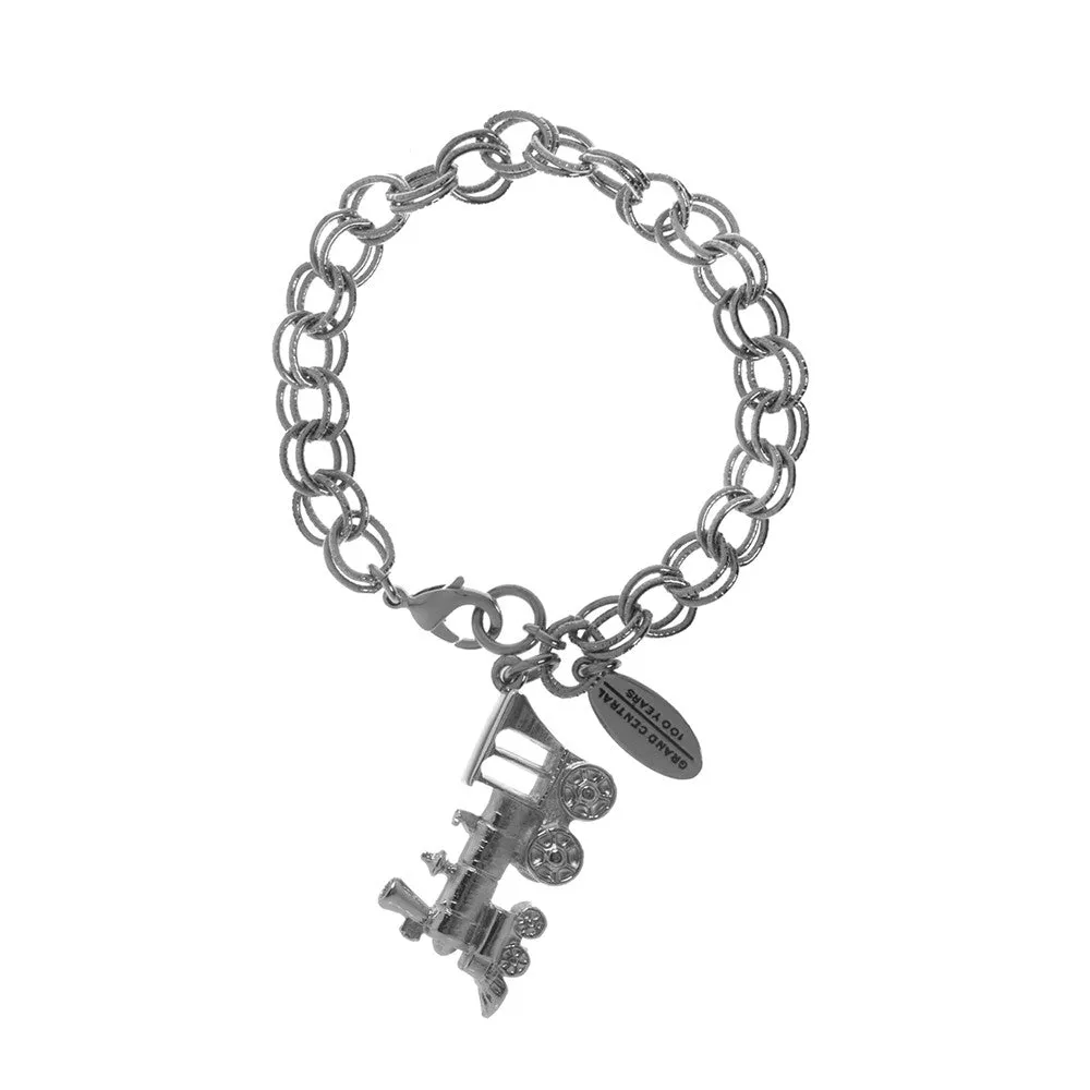 Grand Central Silvertone Locomotive Charm Bracelet