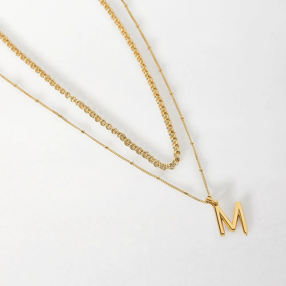 Initial Layering Necklace Set