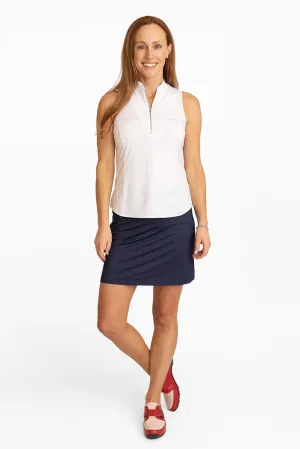 Isabel Sleeveless Top - White/Logo