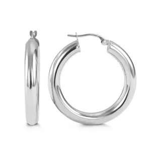 Large Bold Hoops | 10k White Gold