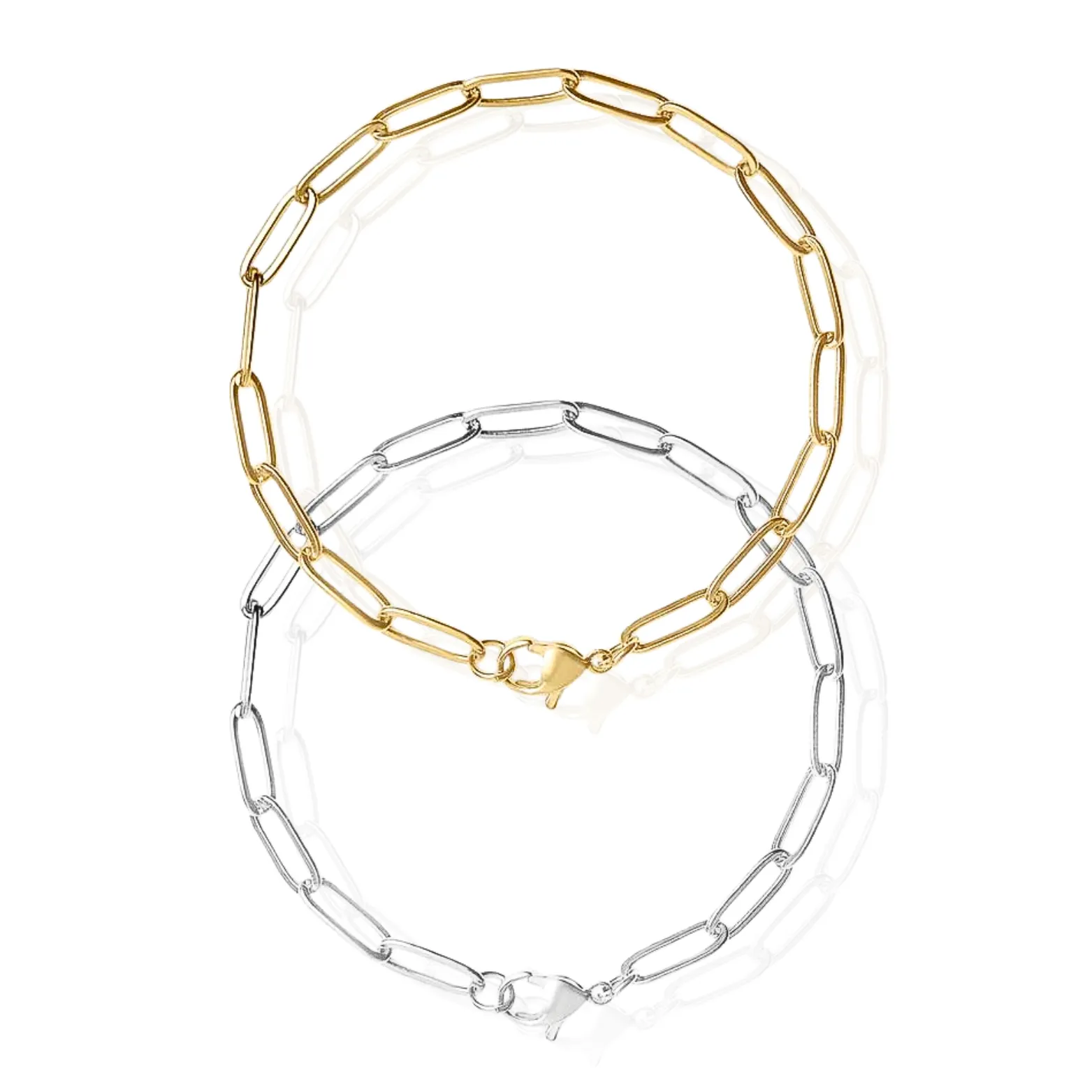 Large Paperclip Chain Anklet in Gold and Silver