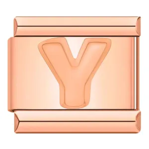 Letter Y in Rose Gold, on Rose Gold