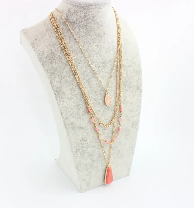 Luscious Pink Layered Necklace