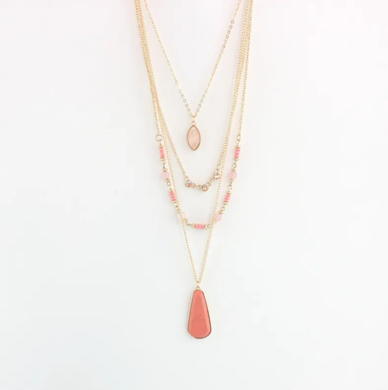 Luscious Pink Layered Necklace