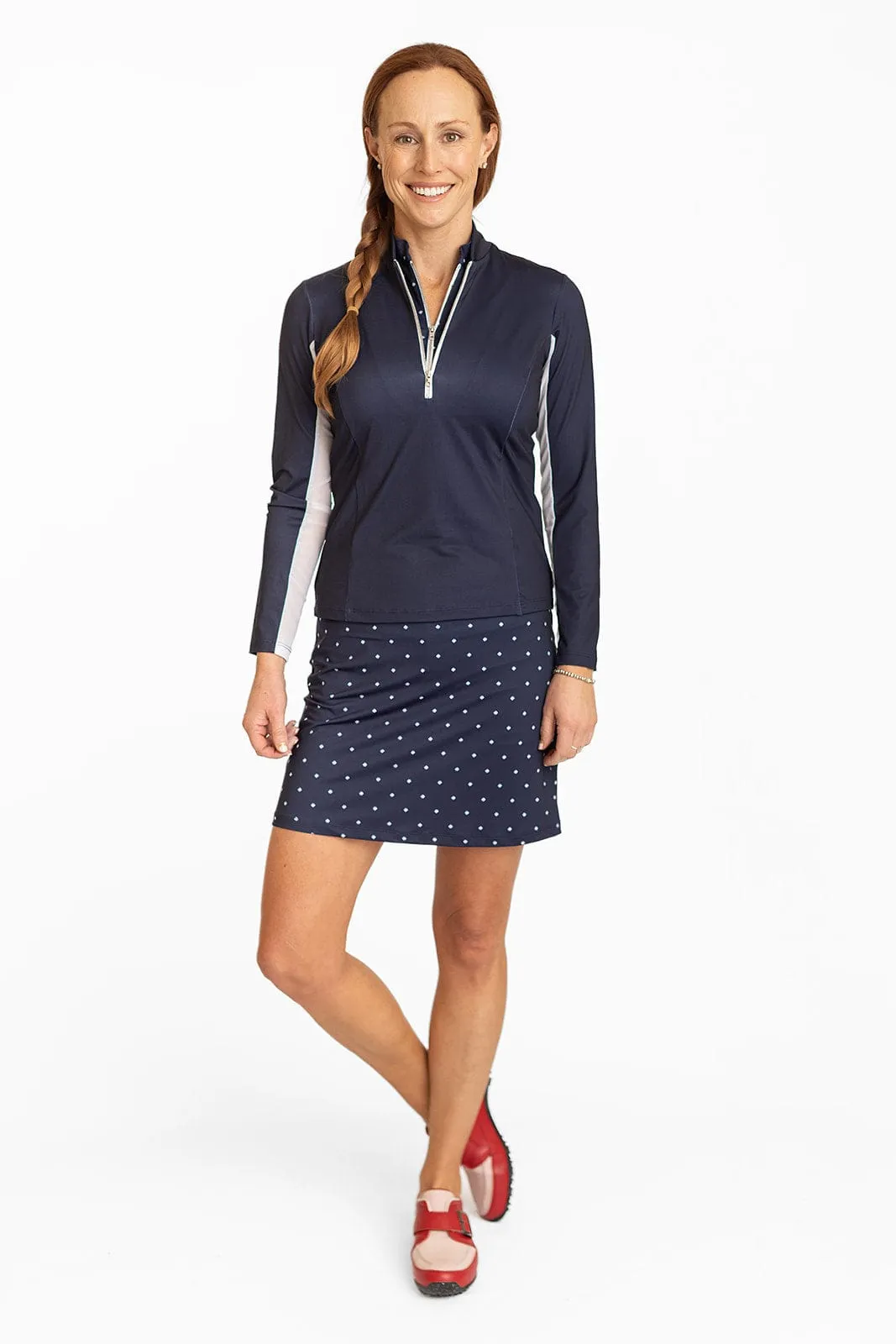 Marisa Pleated Skort - Navy Logo