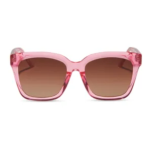 MEREDITH - CANDY PINK CRYSTAL   BROWN GRADIENT SUNGLASSES