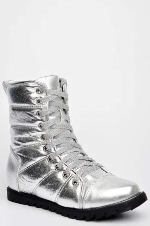 Metallic Military Boots