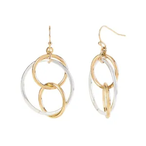 Mixed Metal Connecting Loops Earrings