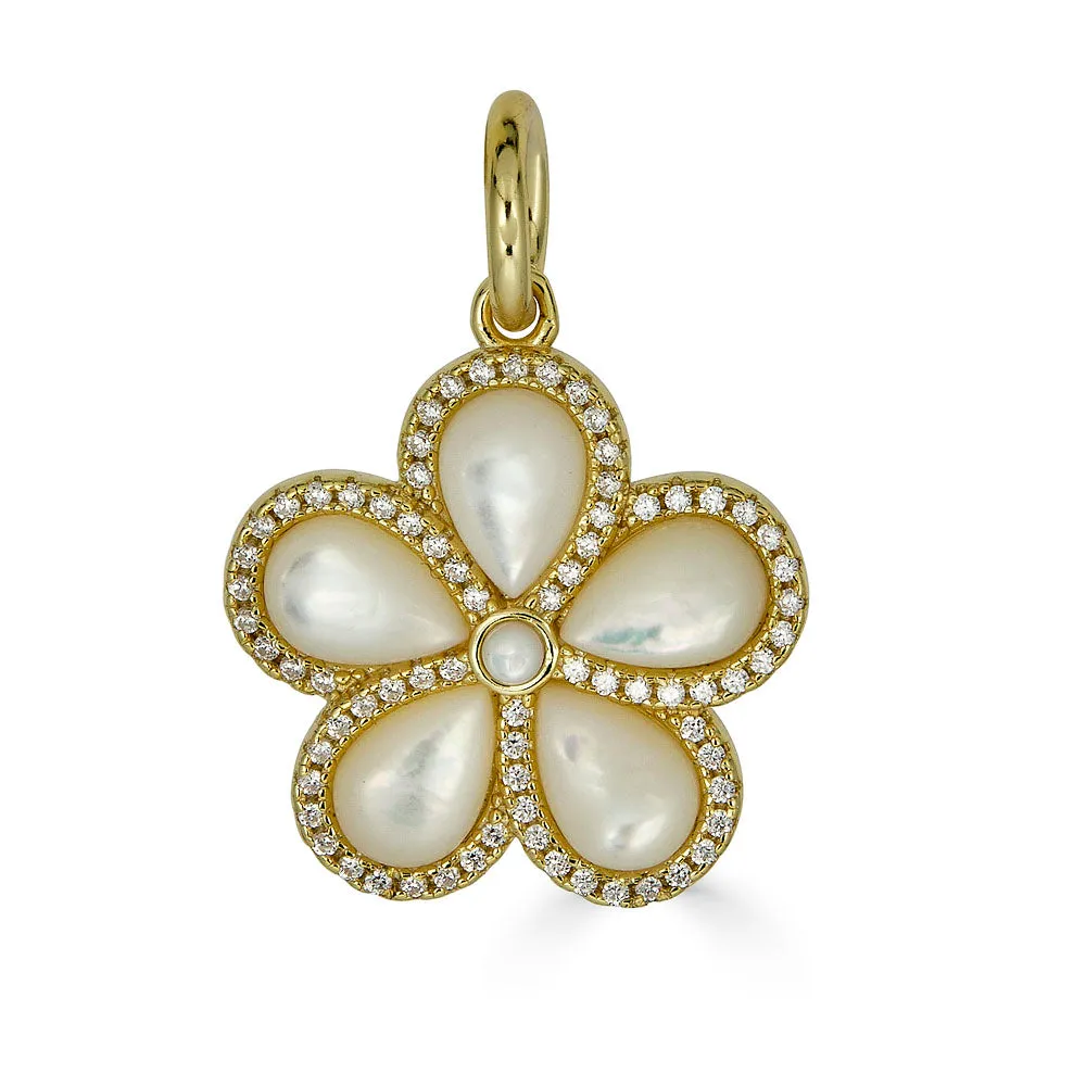 MOTHER OF PEARL FLOWER CHARM