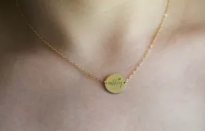 Name and Heart Dainty Necklace