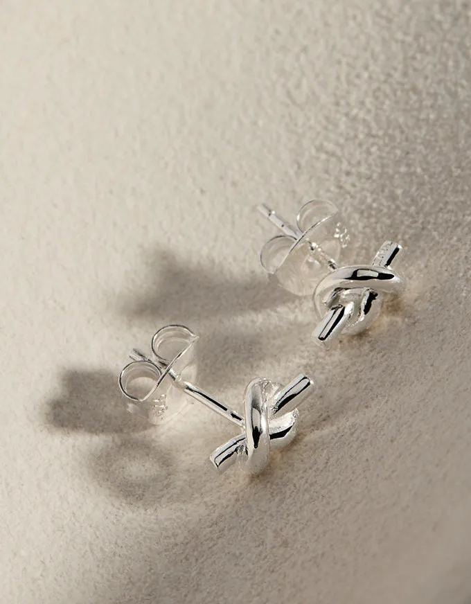 Nature's Knot Silver Stud Earring