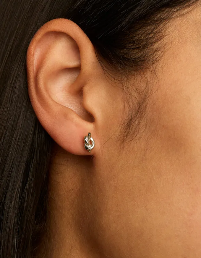 Nature's Knot Silver Stud Earring