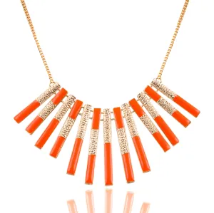 Orange & Gold Pendent Necklace