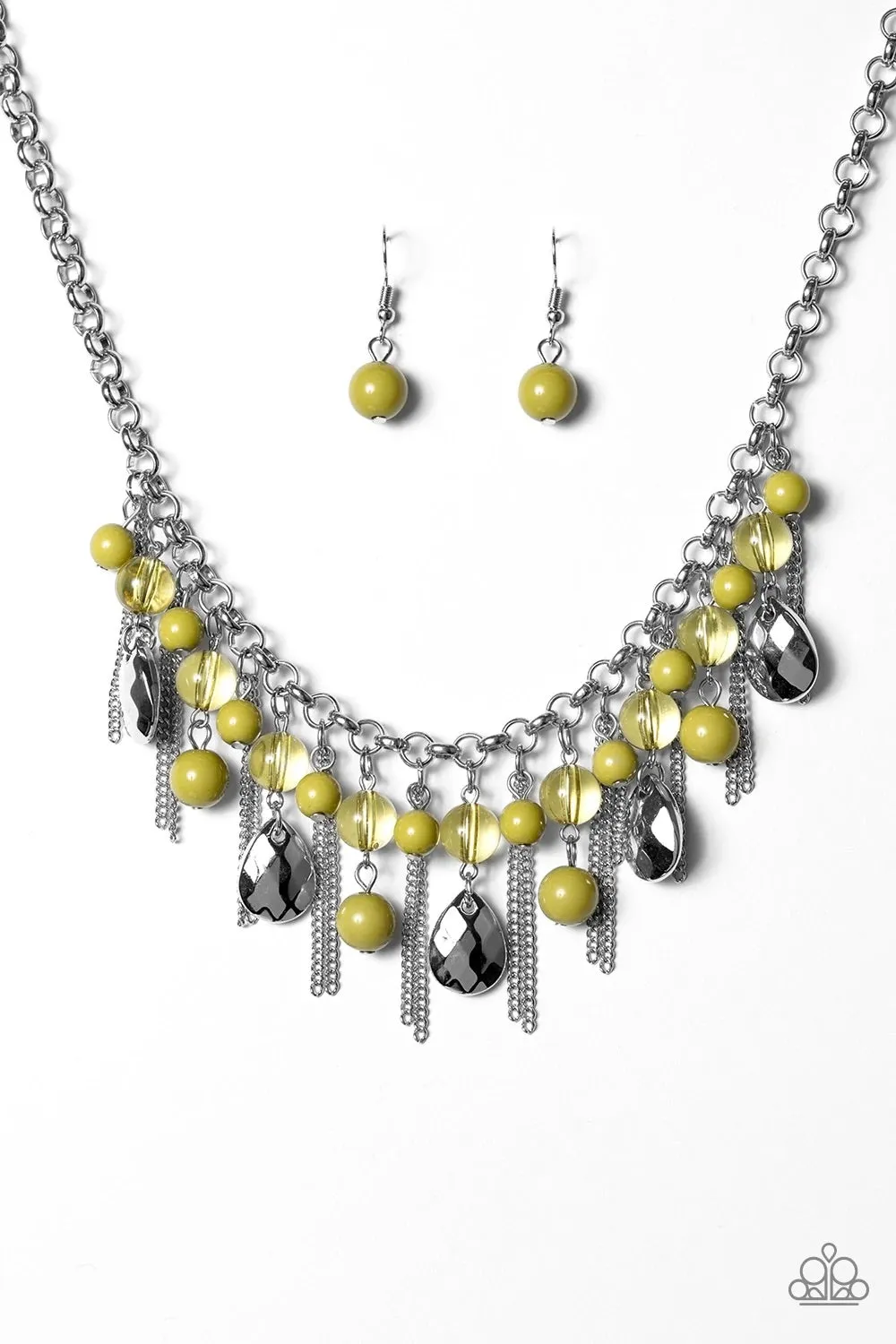 Paparazzi Accessories  - Here Comes The Storm #L152 - Green Necklace