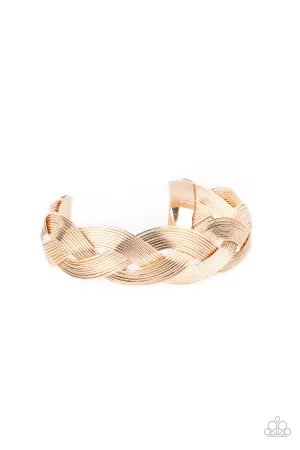 PAPARAZZI Woven Wonder - Gold BRACELETS