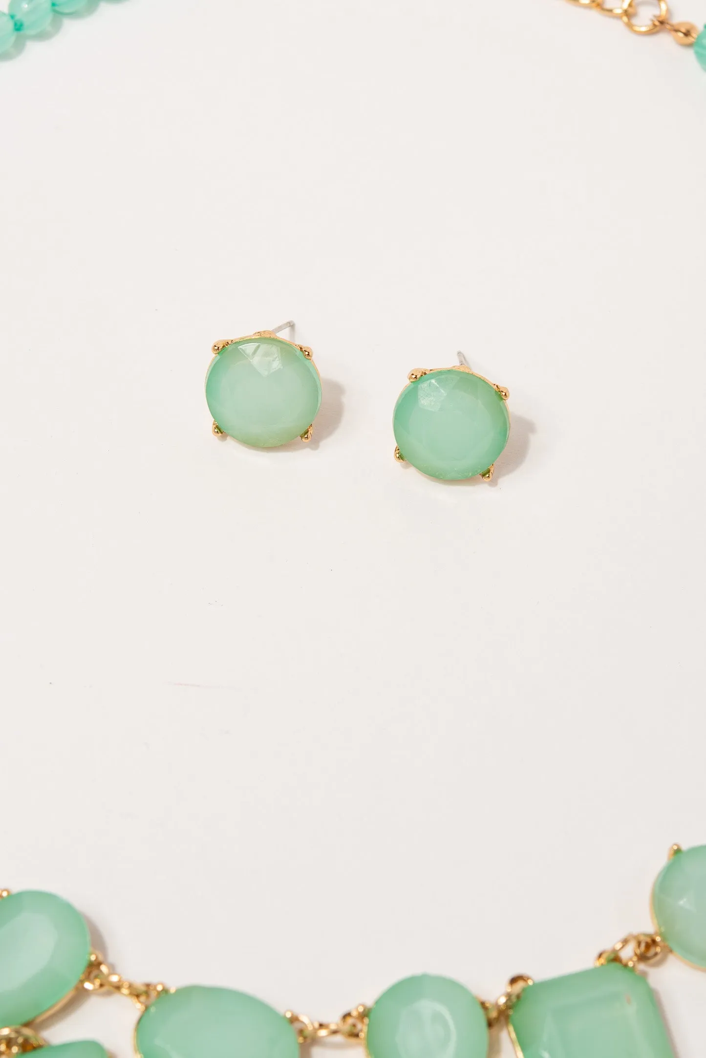 Penelope Statement Necklace Set - Mint