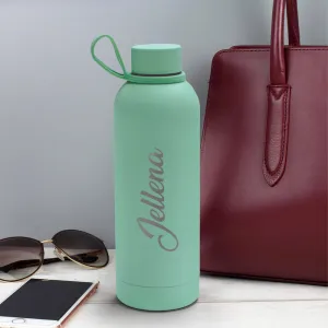 Personalised Soft Touch Lime Water Bottle-500ml