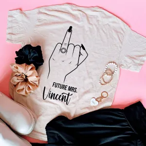 Personalized Future Mrs. Ring Finger Tee