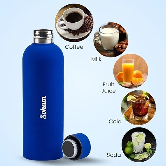 Personalized Gifting Set with Flask Bottle, Tumbler & Loyka Almond Brittle Assorted - Blue