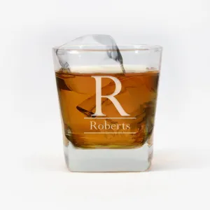 Personalized Initial Whiskey Glass