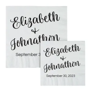 Personalized Modern Script Beverage Wedding Paper