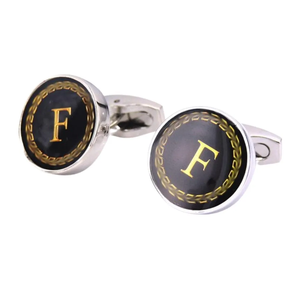 Personalized Monogram Black Cufflinks