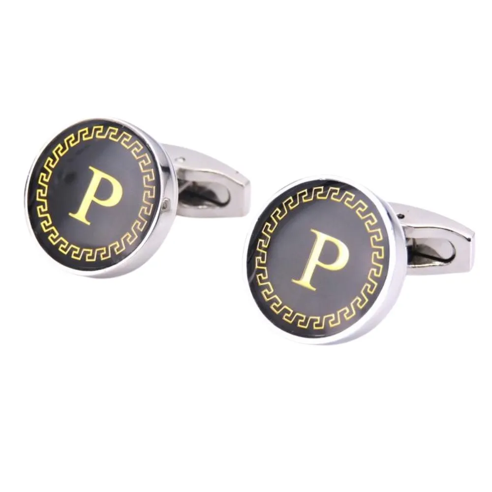 Personalized Monogram Black Cufflinks