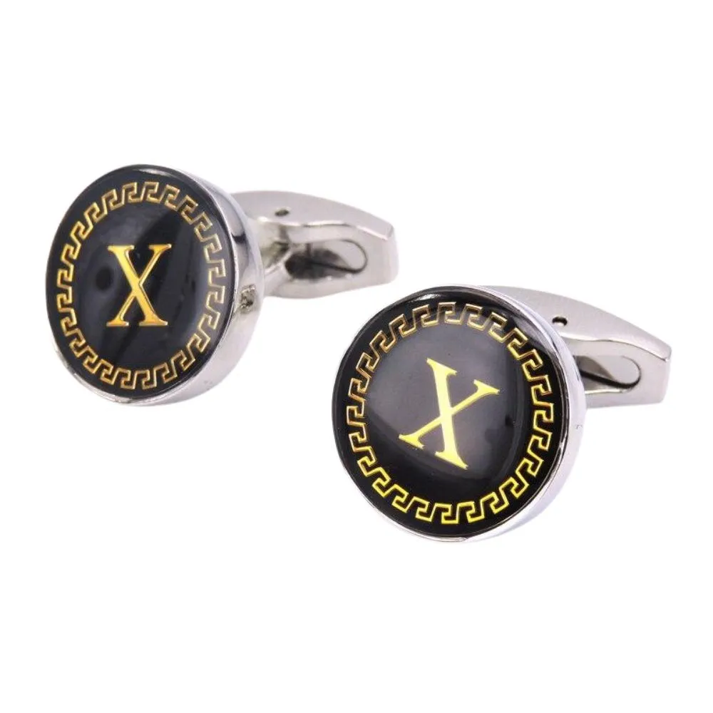 Personalized Monogram Black Cufflinks