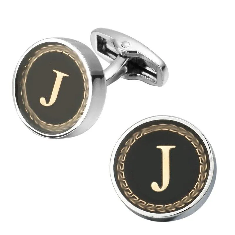 Personalized Monogram Black Cufflinks