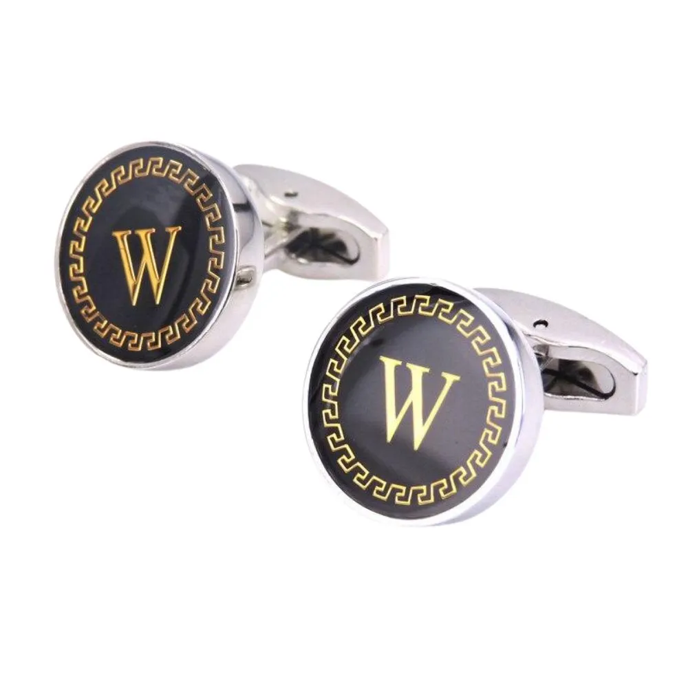 Personalized Monogram Black Cufflinks