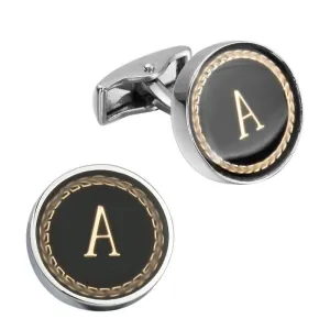 Personalized Monogram Black Cufflinks